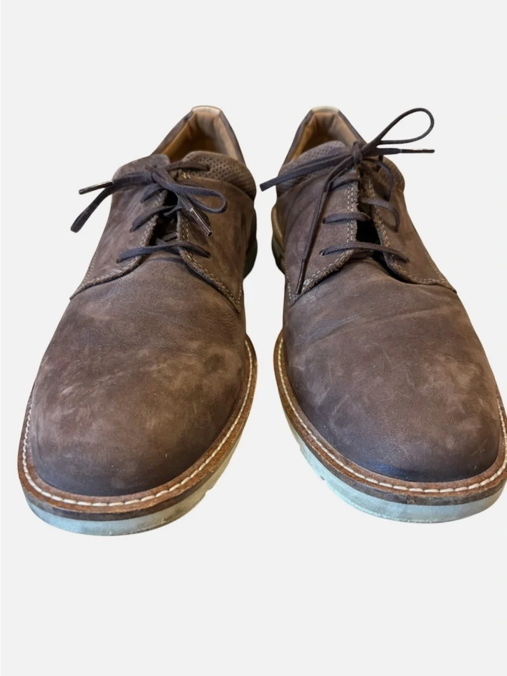 Ecco Men's Jeremy Brown Leather Oxford Lace Up Nubuck US Size 11 EU 45 Coffee